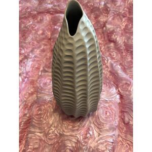 Modern Sculptural Ribbed Vase